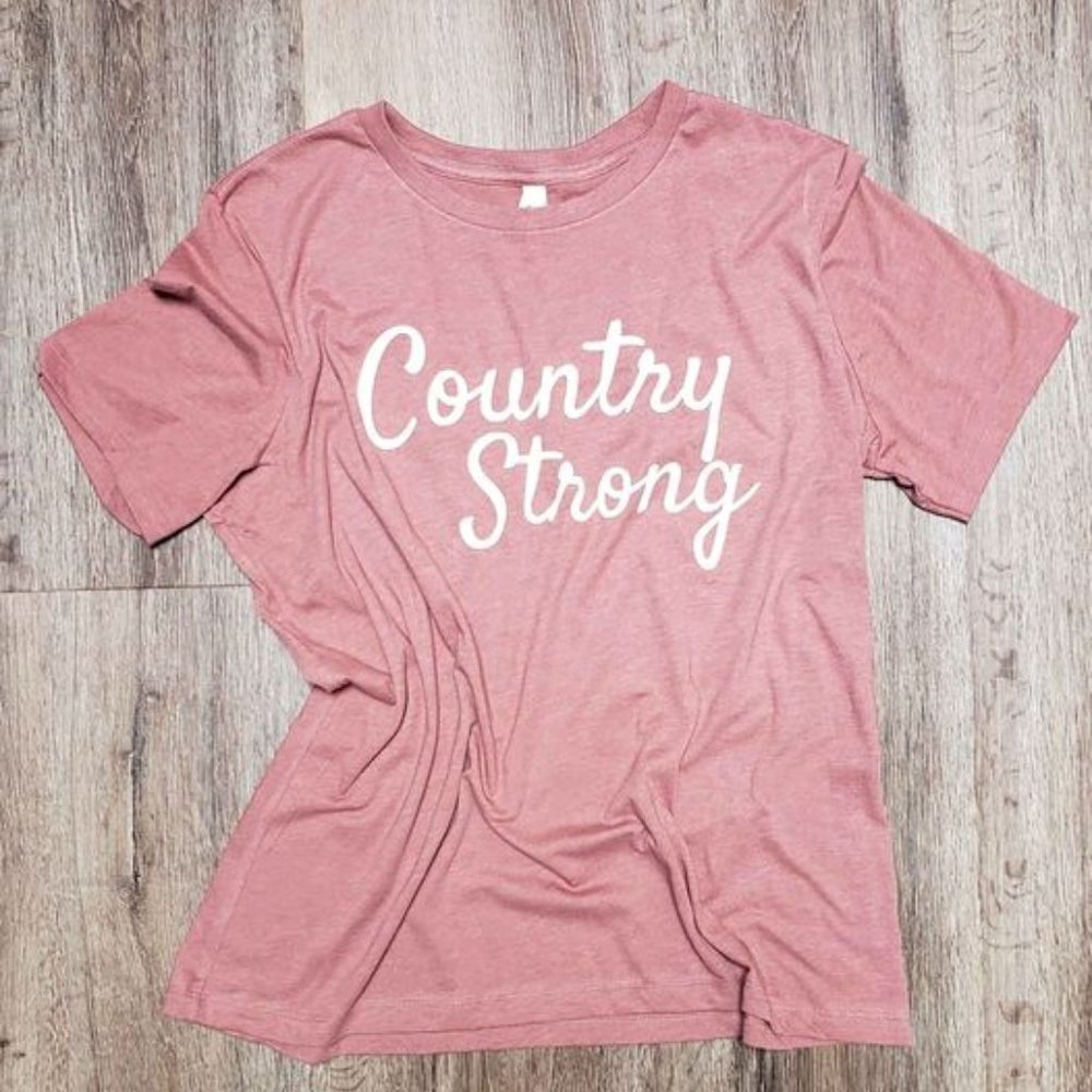 Country Strong Heather Mauve Ladies Relaxed Jersey Tee Tshirt
